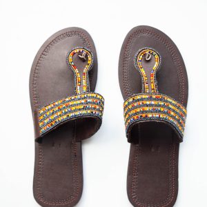 Maasai Beaded Slip-Ons – Sunset Glow