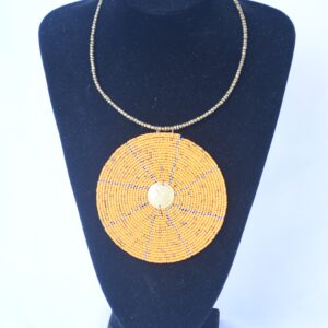 Sunrise Orange Medallion Necklace