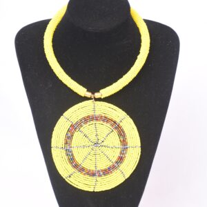 Sunshine Medallion Beaded Necklace