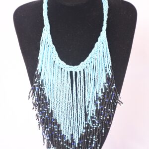 Ocean Mist Beaded Fringe Necklace