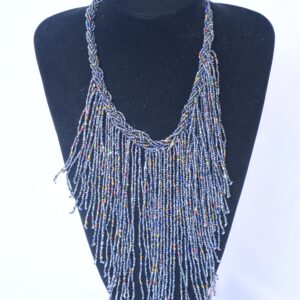 Starlit Night Beaded Fringe Necklace