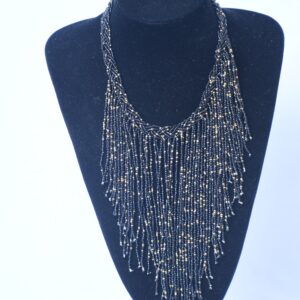 Midnight Galaxy Beaded Fringe Necklace