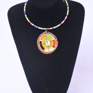 Maasai Shell Rainbow Pendant Necklace