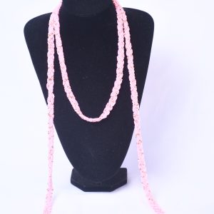 Maasai Twisted Beaded Rose Blush Rope Necklace