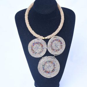 Ivory Rainbow Tri-Disc Necklace