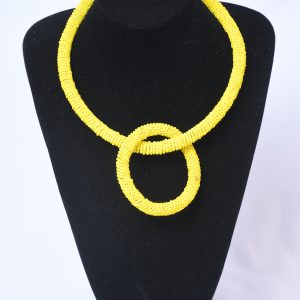 Sunny Yellow Maasai Beaded Loop Necklace