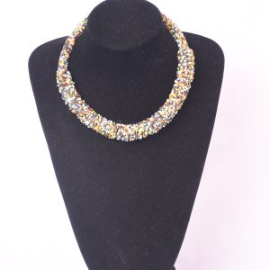 Textured Multicolor Beaded Necklace