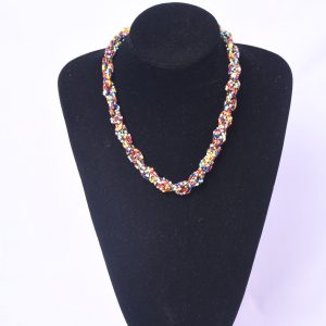 Multicolored Braided Beaded Necklace