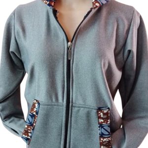 Ankara Accent Zip-Up Hoodie/Jacket.